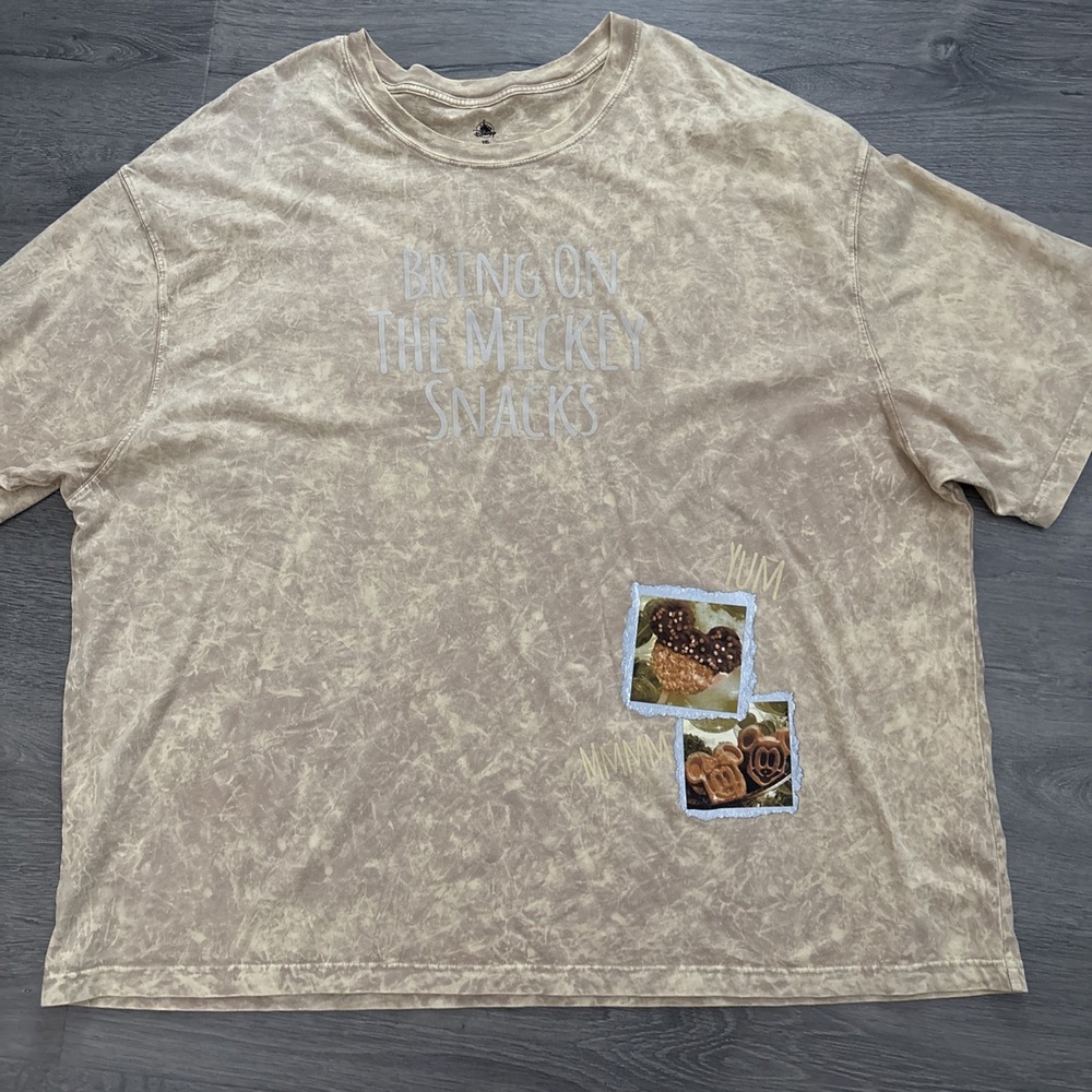 Disney Parks XXL T-Shirt Bring On The Mickey Snacks Treats Food Yum Tie-dye 2XL